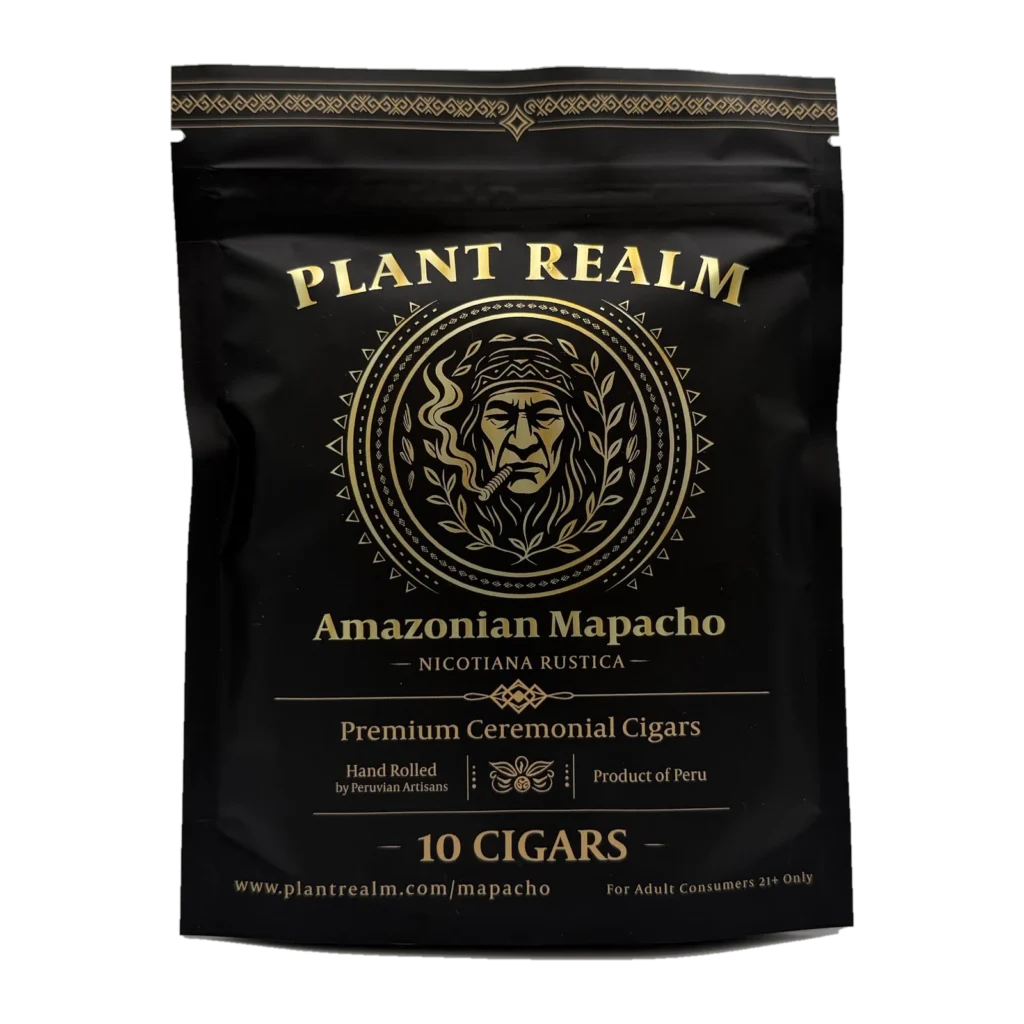 Plant Realm Amazonian Mapacho premium cigars pack of 10 — front of pouch